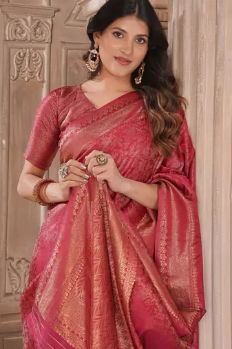 maroon woven kanjivaram soft silk saree designer pallu saree with blouse