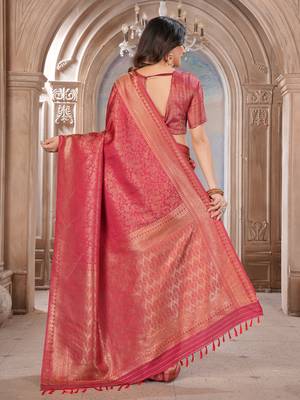 maroon woven kanjivaram soft silk saree designer pallu saree with blouse 3
