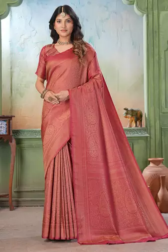 maroon woven kanjivaram soft silk saree designer pallu saree with blouse