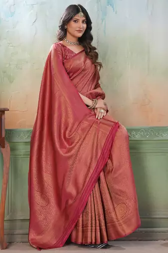 maroon woven kanjivaram soft silk saree designer pallu saree with blouse