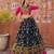 Navy Blue Soft Silk Blend Printed Gamthi Work Lehenga Se