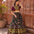 Green Soft Silk Blend Printed Gamthi Work Lehenga Se