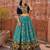 Sky Blue Soft Silk Blend Printed Gamthi Work Lehenga Se