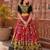 Red Soft Silk Blend Printed Gamthi Work Lehenga Se