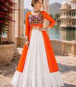 Green Leheriya Faux Georgette Kurti with Rayon Lehenga Set
