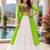 Parrot Leheriya Faux Georgette Kurti with Rayon Lehenga Set
