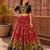 Red Soft Silk Blend Printed Gamthi Work Lehenga Se