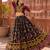 Green Soft Silk Blend Printed Gamthi Work Lehenga Se