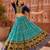 Sky Blue Soft Silk Blend Printed Gamthi Work Lehenga Se