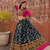 Navy Blue Soft Silk Blend Printed Gamthi Work Lehenga Se