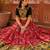 Red Soft Silk Blend Printed Gamthi Work Lehenga Se