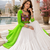 Parrot Leheriya Faux Georgette Kurti with Rayon Lehenga Set