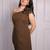 Brown self design one-shoulder co-ord set for women