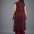 Wine embroidered crepe jacket co-ord set for women