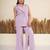 Lavender embroidered polyester blazer co-ord set for women