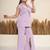 Lavender embroidered polyester blazer co-ord set for women