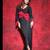 Black & red colorblocked lycra maxi dress for women