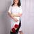White modal applique work sheath midi dress for women