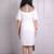 White modal applique work sheath midi dress for women