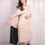 Beige & black colorblocked crepe dupatta style midi dress