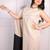 Beige & black colorblocked crepe dupatta style midi dress