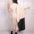 Beige & black colorblocked crepe dupatta style midi dress
