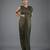 Olive green ruched satin one-shoulder maxi dress for women