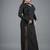 Black ruched polyester cowl neck long dress for women