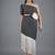 Black & white polka dot fringe work crepe sheath midi dress