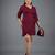 Maroon ruffle work polyester a-line mini dress
