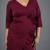 Maroon ruffle work polyester a-line mini dress