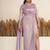 Lavender ruched satin draped gown dress