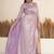Lavender ruched satin draped gown dress
