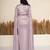 Lavender ruched satin draped gown dress