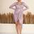 Lavender ruched polyester bodycon mini dress for women