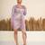 Lavender ruched polyester bodycon mini dress for women