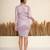 Lavender ruched polyester bodycon mini dress for women