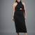 Black shimmer knit draped halter neck maxi dress for women