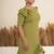 Olive green bow work sheath midi dress for women