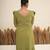 Olive green bow work sheath midi dress for women