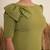 Olive green bow work sheath midi dress for women