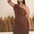 Brown bow work one-shoulder sheath dress for women