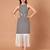 Black & white striped fringe work midi dress for women