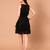 Black layered polyester a-line dress for women