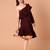 Burgundy ruffle work crepe one-shoulder midi dress