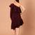 Burgundy ruffle work crepe one-shoulder midi dress
