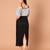 Black & white polka dot floral polyester off-shoulder maxi dress