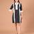 Black & white checked ruffle work polyester shirt dress