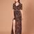 Brown animal printed crepe cut-out maxi dress for women
