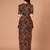 Brown animal printed crepe cut-out maxi dress for women